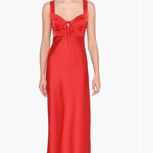 Ways Strapless Corset Midi Scarlet Dress